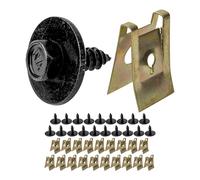 Juego de fijación con tornillos, arandelas, abrazaderas en U, paquete de 20, tornillo M5, para paso de rueda, compartimento del motor, bajos, clip para guardabarros de coche, tuercas para chapa