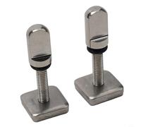 Juego de fijación de aletas de cola de tabla de surf, 2 piezas, incluye perno de tuerca de acero inoxidable y tornillo con arandela para evitar el desgaste, adecuado para uso marino