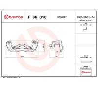 Juego de fijación de la pinza de freno Eje delantero F BK 010 BREMBO para VW