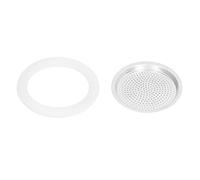 Juego de filtro y anillo de sellado para filtro de, disco de filtro de aluminio reutilizable para hacer café, kit de fácil limpieza, duradero, a prueba de óxido, para entusiastas (Sirve 3)