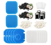 Juego de filtros Acuario Compatible con JBL CristalProfi e402 e702 e902 | filtros juego de esponja de repuesto con carbón activo, anillos de cerámica, esponja de filtro grueso y fino y