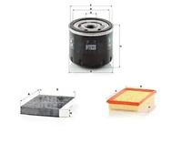 Juego de filtros con carbón activo FIAT, JEEP 500X, RENEGADE MANN FILTER