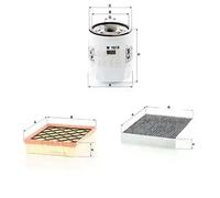 Juego de filtros con carbón activo FORD GALAXY III, MONDEO V, S-MAX MANN FILTER