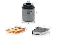 Juego de filtros con carbón activo SEAT, VW ALHAMBRA, ALHAMBRA II, JETTA 4, IV,