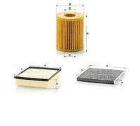 Juego de filtros con carbón activo TOYOTA URBAN CRUISE J150 MANN FILTER