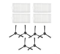 Juego de filtros de cepillo lateral de repuesto para aspiradora robot MEDION MD 19500/19510/19511/19900, compatible con la serie MD, paquete de 4 cepillos laterales y 6 filtros