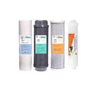 Juego de filtros estándar de 10 pulgadas, filtro de repuesto para sistemas de ósmosis y filtro de agua de ósmosis inversa, calidad de aqua lotus I, 4 piezas.