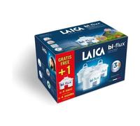 LAICA Filtros de Agua bi-flux (Pack 4) - Conserva Sales Minerales Esenciales, Reduce la Cal, Cloro y Metales Pesados - Compatible con Jarras LAICA y BRITA - 150L/Filtro - Italia