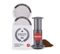 Juego de filtros reutilizables Slimm Filter: 2 piezas de acero inoxidable y metal. 2 filtros de malla met lica para cafeteras AeroPress y cafeter