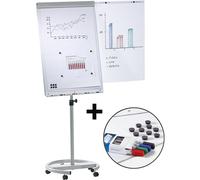 Juego de flip-chart incl. accesorios SMIT VISUAL, de altura regulable entre 1700 - 2000 mm