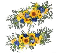 Juego de flores de arco de boda, con rosas artificiales de seda realistas, para exteriores para celebraciones de estilo occidental, para decoración de ceremonias y fotografía (girasol)