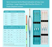 Juego de flotadores de pesca ultra sensibles para visibilidad diurna/nocturna, construcción de espuma + fibra de vidrio, caja flotante de 45 x 10 x 2,5 cm, para pescadores (B)