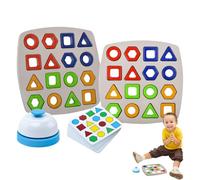 Juego de formas: juego de mesa geométrico, juego de pensamiento, juego interactivo de formas con campana, para niños a partir de 3 años, niñas, adolescentes, dos jugadores, viajes, cumpleaños