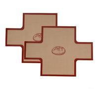 Juego de forros de silicona sin pan para hornear cómodamente y transferencia de masa sin esfuerzo (rojo)