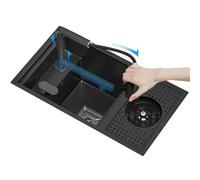 Juego de fregadero con grifo que ahorra espacio, fregadero de cocina oculto compacto para habitaciones de descanso de apartamentos y villas, incluye accesorios y sifón (55 x 32 x 23 cm)