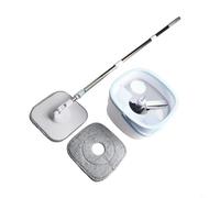 Juego de fregona giratoria plana y cubo con sistema de escurrido manual para agua limpia y separación de aguas residuales, herramientas de limpieza de suelos de 2 piezas para laminas de azulejos de