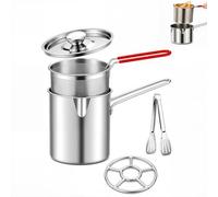Juego de freidora de acero inoxidable de 1,2 L, mango ergonómico y cesta de | Olla freidora multifuncional, diseño compacto y portátil, para patatas fritas de cocina en el hogar, alas de pollo