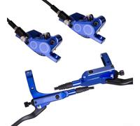 Juego de frenos de disco hidráulicos de 4 pistones, frenos Mtb de aleación de aluminio para bicicleta de montaña, frenos hidráulicos para bicicleta de carretera todoterreno, kit de freno de disco