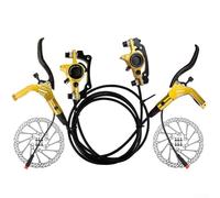 Juego de frenos de disco hidráulicos Ebike con rotores de 160 mm para rotor, pinzas delanteras y traseras de bicicleta eléctrica de aleación de aluminio, negro (dorado)