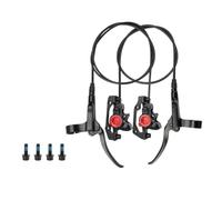 Juego de frenos de disco hidráulicos para bicicletas de carretera/montaña, palancas de aluminio de doble pistón con almohadillas semimetálicas, 800 mm delantera + 1400 mm líneas traseras