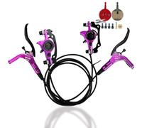 Juego de frenos hidráulicos para bicicleta de montaña de 2 pistones, 850 mm/1550 mm, kit de freno de disco hidráulico delantero izquierdo y trasero derecho con pinza de freno de aleación de aluminio