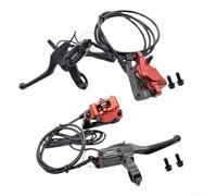 Juego de frenos hidráulicos para bicicleta eléctrica, sistema de freno de bicicleta eléctrica plegable, con cable de 2 pines, kit de freno de aceite de aleación de aluminio de doble pistón, frenos de