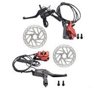 Juego de frenos hidráulicos para bicicleta eléctrica, sistema de freno de bicicleta eléctrica plegable, con cable de 2 pines, kit de freno de aceite de aleación de aluminio de doble pistón, frenos de