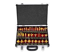 Juego de fresas de 35 piezas, fresa de perfil para fresadora superior, fresa de madera, vástago de carburo de tungsteno de 12,7 mm, fresa de carburo de tungsteno, accesorios para madera con maletín de