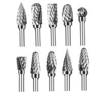 Juego de fresas de carburo de acero de tungsteno de doble corte, brocas de 3x6 mm para grabado en metal, tallado en madera, pulido, kit de herramientas de bricolaje con vástago de 0, 3 cm