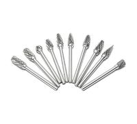Juego de fresas de carburo de tungsteno de doble corte, puntas de amoladora rotativa con cola de 1/8 pulgadas, para talla de madera, grabado de metal, cabezales de 3 mm