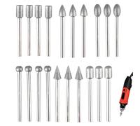 Juego de fresas de diamante, 20 unidades de lápiz de grabado de diamante, pasadores de lijado compatibles con herramientas rotativas Dremel con vástago de 1/8 pulgadas, para tallado de piedra, vidrio