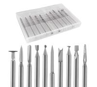 Juego de fresas de madera compatibles con herramientas rotativas, 10 herramientas para tallar madera, juego de herramientas rotativas para Dremel, accesorios para tallar madera, grabado, taladrar