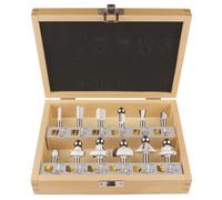 Juego de fresas Makita en estuche de madera, 12 piezas D-53556