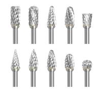 Juego de fresas para taladro, fresa de metal duro con doble corte, fresadora de madera, carburo duro, fresas con vástago de 1/8 pulgadas para madera, plástico, metal