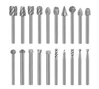 Juego de fresas rotativas - 20 brocas para tallar de herramientas giratorias HSS con vástago de 3 mm accesorios para tallar herramientas para bricolaje carpintería, grabado, taladro, ranurado