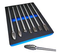 Juego de Fresas Rotativas Extra Largo 150mm Vástago Carburo de Wolframio Rebabas 7PC Alta Calidad