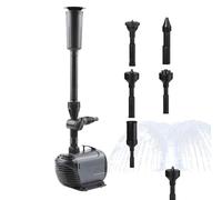 Juego de fuente - Cuenca de bomba sumergible, bomba de fuente | Bomba de fuente exterior, Kit de bomba de agua y filtro con 3 boquillas, bomba sumergible, bomba de fuente de agua de estanque a