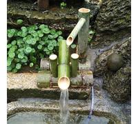 Juego de fuente solar - Cascada de bambú de 50 cm, ecológica, funciona con energía solar, para jardín al aire libre, cascada decorativa perfecta para patios y patios