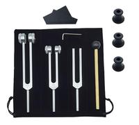 Juego de fuerzas de torneado - 128 Hz 256 Hz 512 Hz Horquillas ponderadas con percusión, mazo, construcción de aleación de aluminio | Instrumento de curación profesional, accesorio para meditación y