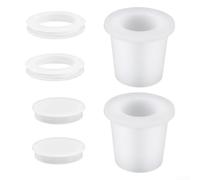 Juego de funda de cuña para sombrilla al aire libre, 2 cuñas de silicona y 2 anillos de agujero para una mayor estabilidad en muebles de patio (blanco)
