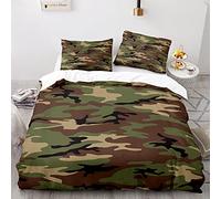 Stillshine. Juego De Funda De Edredón, 2/3 Piezas Funda Nórdica Cama 80/90/105/135/150 Camuflaje Ventilador Militar Estilo Vegetación Ocultos Textura de Camuflaje(Color 1,Cama 105 200 x 200 cm)