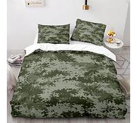 Juego De Funda De Edredón , 2/3 Piezas Funda Nórdica Cama 80/90/105/135/150 Camuflaje Ventilador Militar Estilo Vegetación Ocultos Textura de Camuflaje Juego de Cama (Color 2,Cama 135/150 220x240cm)