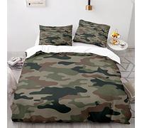 Juego De Funda De Edredón , 2/3 Piezas Funda Nórdica Cama 80/90/105/135/150 Camuflaje Ventilador Militar Estilo Vegetación Ocultos Textura de Camuflaje Juego de Cama (Color 4,Cama 80/90-140 x 210 cm)