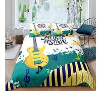 Juego De Funda De Edredón , 2/3 Piezas Funda Nórdica Cama 80/90/105/135/150 Guitarra Música Rock Retro Musical Rock Tema Guitarra Adolescentes Adultos Juego de Cama (Guitar 5,Cama 105 200 x 200 cm)