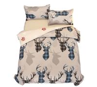 Juego De Funda De Edredón ,2/3 Piezas Funda Nórdica Cama 80/90/105/135/150 Navidad Copo de Nieve Patrón de árbol de Navidad Papá Noel Ciervo Animal Juego de Cama (gift 3,Cama 80/90-155 x 220 cm)