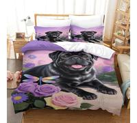 Juego De Funda De Edredón Carlino Juego De Ropa De Cama con Diseño Arbusto de Rosas En 3D Microfibra con Cremallera Y Funda De Almohada para Familiar Y Niños Single(140x200cm)