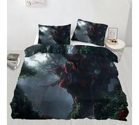 Juego de funda de edredón con diseño de árbol antiguo, ropa de cama individual con 1 funda de almohada, microfibra de cuento de hadas con cremallera, uso en todas las estaciones (135 x 200 cm)