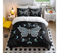 Juego de funda de edredón con diseño de mariposa mística y fase lunar, juego de ropa de cama de microfibra suave para decoración de dormitorio, regalos de arte de fantasía para mujeres (estilo 4