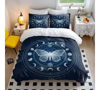 Juego de funda de edredón con diseño de mariposa mística y fase lunar, juego de ropa de cama de microfibra suave para decoración de dormitorio, regalos de arte de fantasía para mujeres (estilo 5