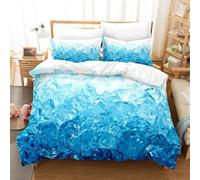 Juego de funda de edredón con estampado de bloques de hielo, para invierno, al aire libre, moderno, simple, abstracto, suave, para adolescentes, niñas, niños, decoración de habitación, 3 piezas (color